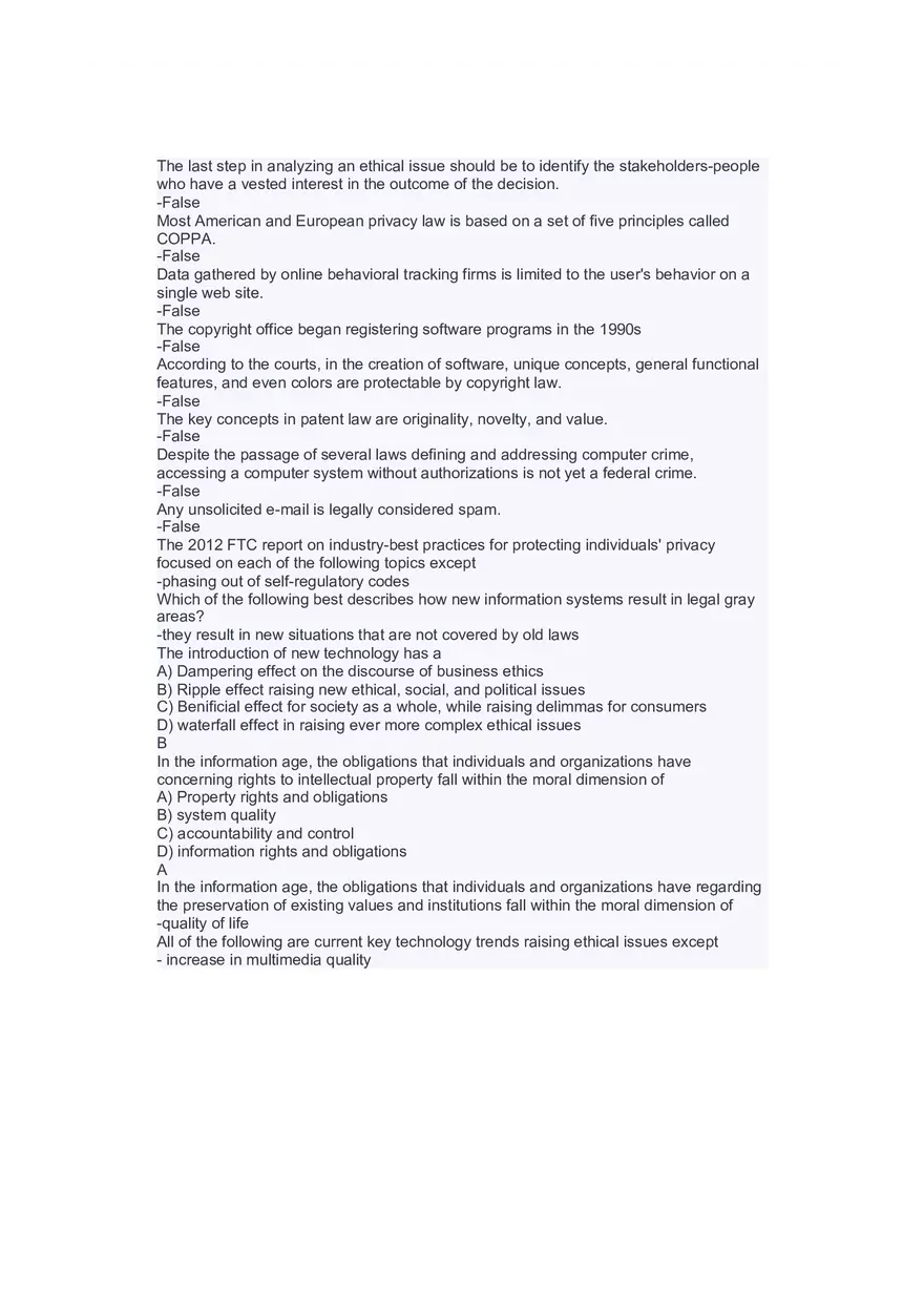 Introduction to Information Systems and Data Analytics Answers Part 7 - Page 6