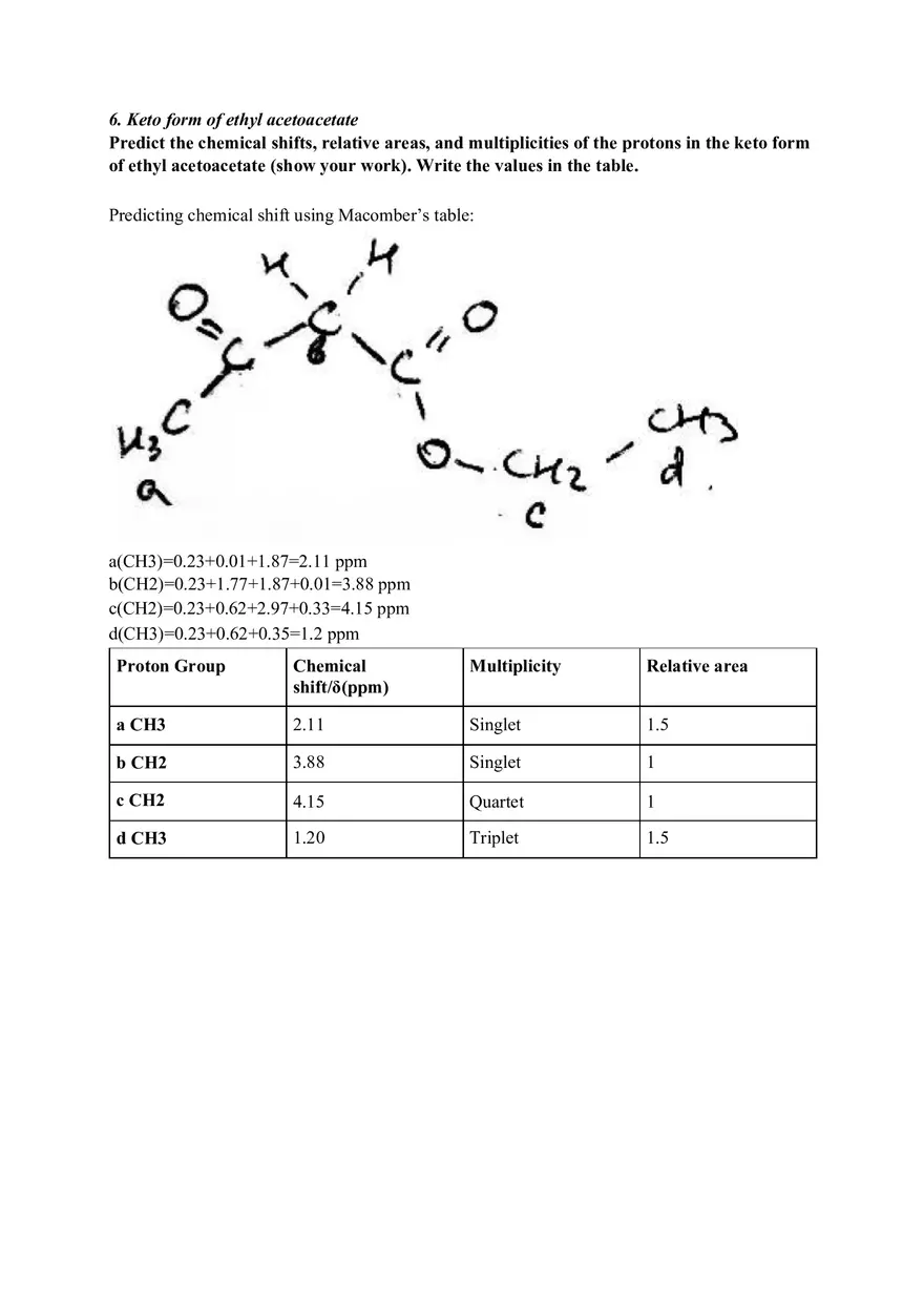 NMR Laboratory Report - Page 5