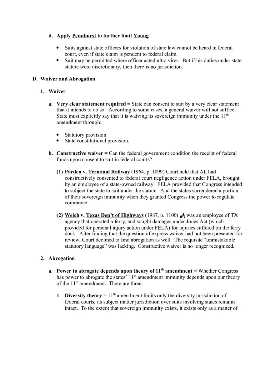 Federal Courts Outline Part 2 - Page 8
