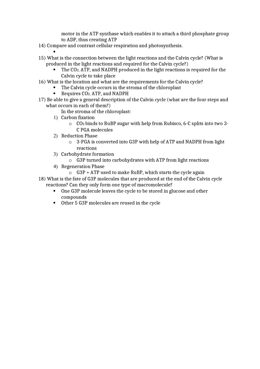 General Biology Exam 2 Study Guide Questions Ch 5 6 7 - Page 8