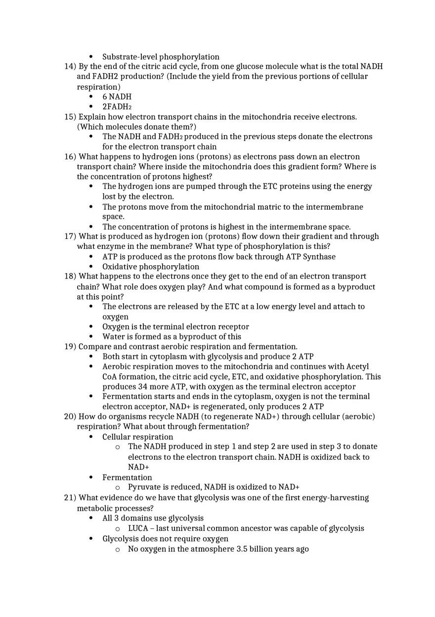 General Biology Exam 2 Study Guide Questions Ch 5 6 7 - Page 5