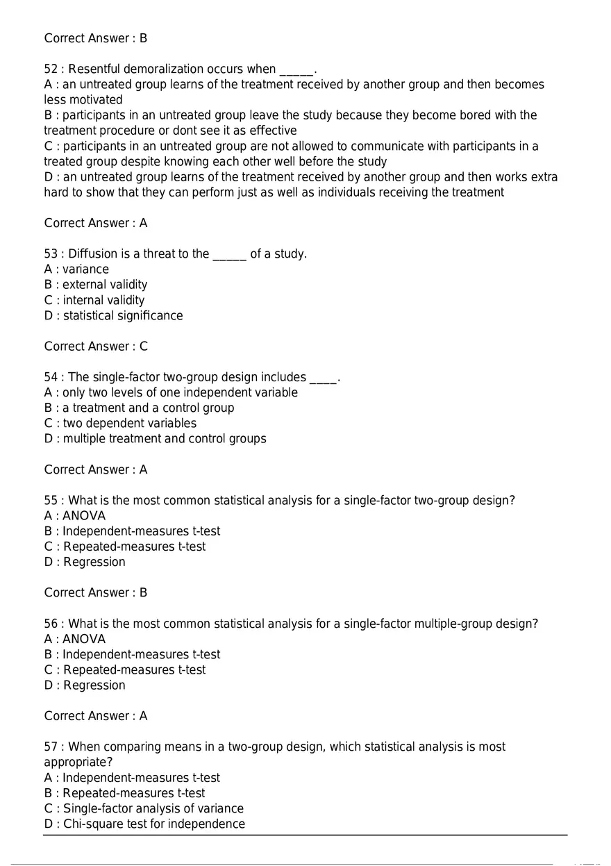 Between-Subjects Experimental Design Quiz - Page 10