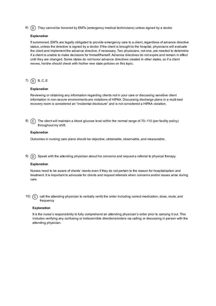 Coordinated Care Practice Test with Answers - Page 10