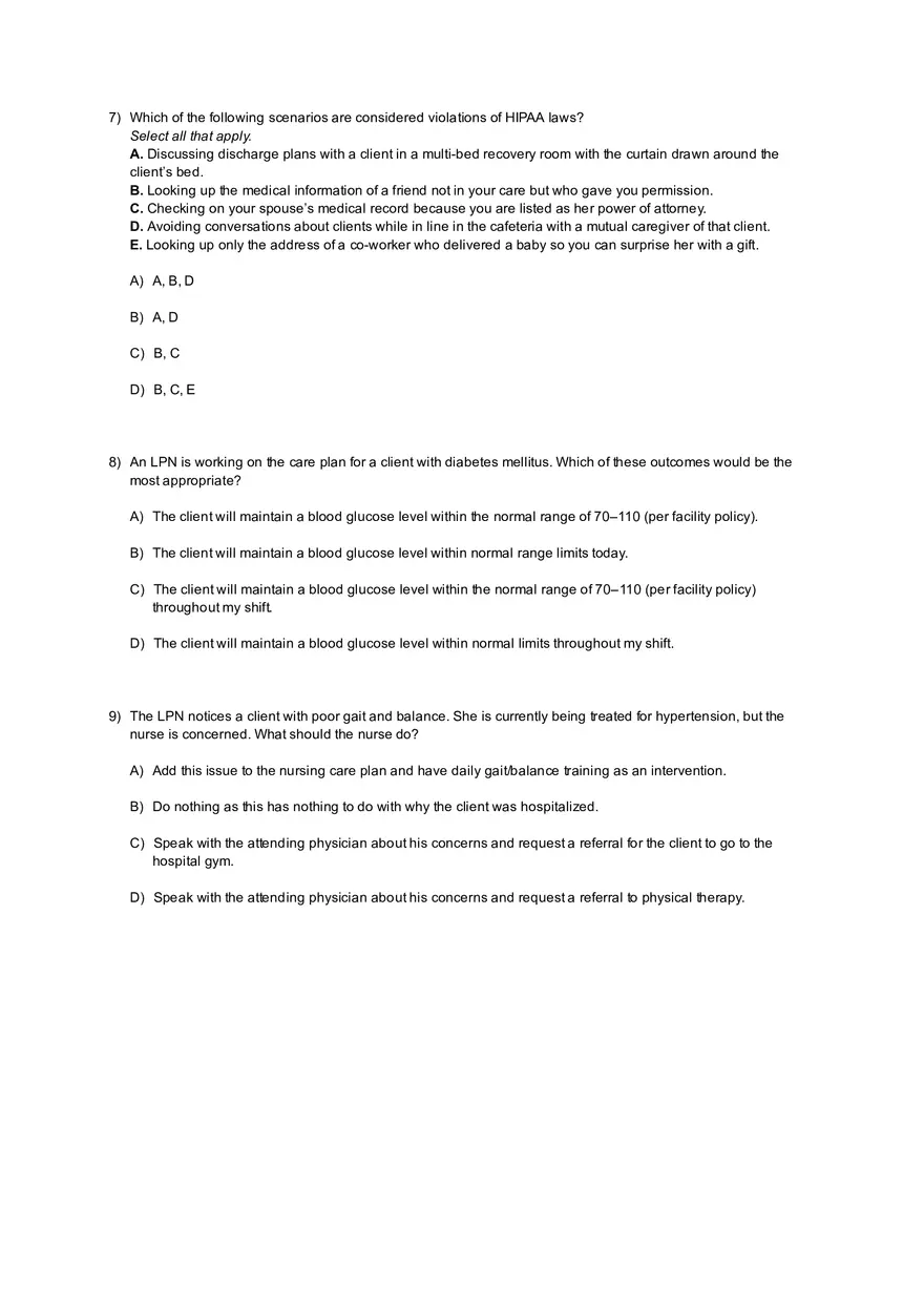 Coordinated Care Practice Test with Answers - Page 19