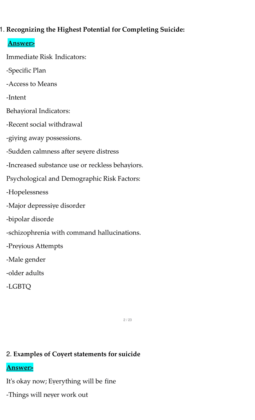 NSG 121 Final Exam Questions With Complete Solution - Page 2