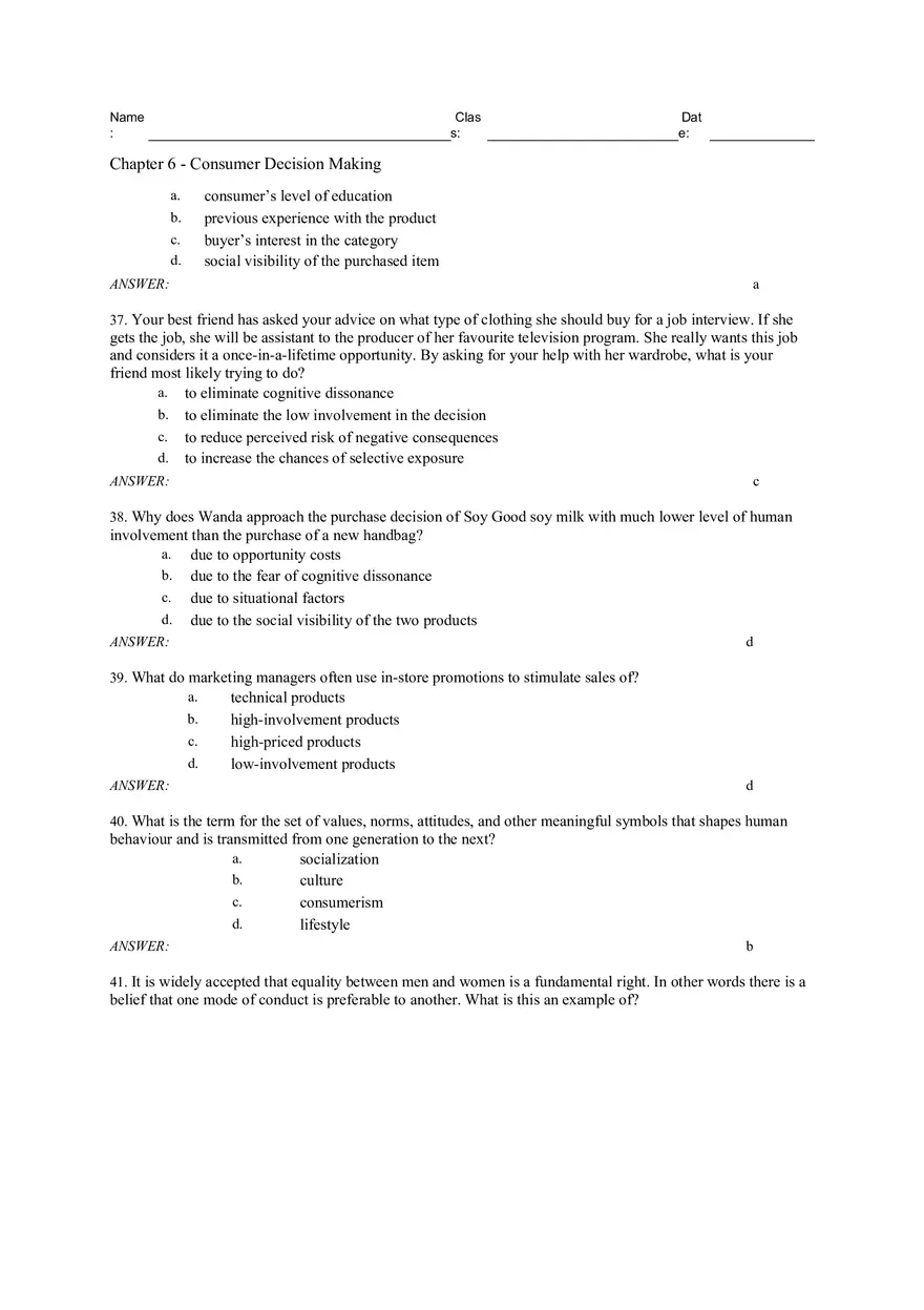 Consumer Decision Making Answers 1 - Page 8