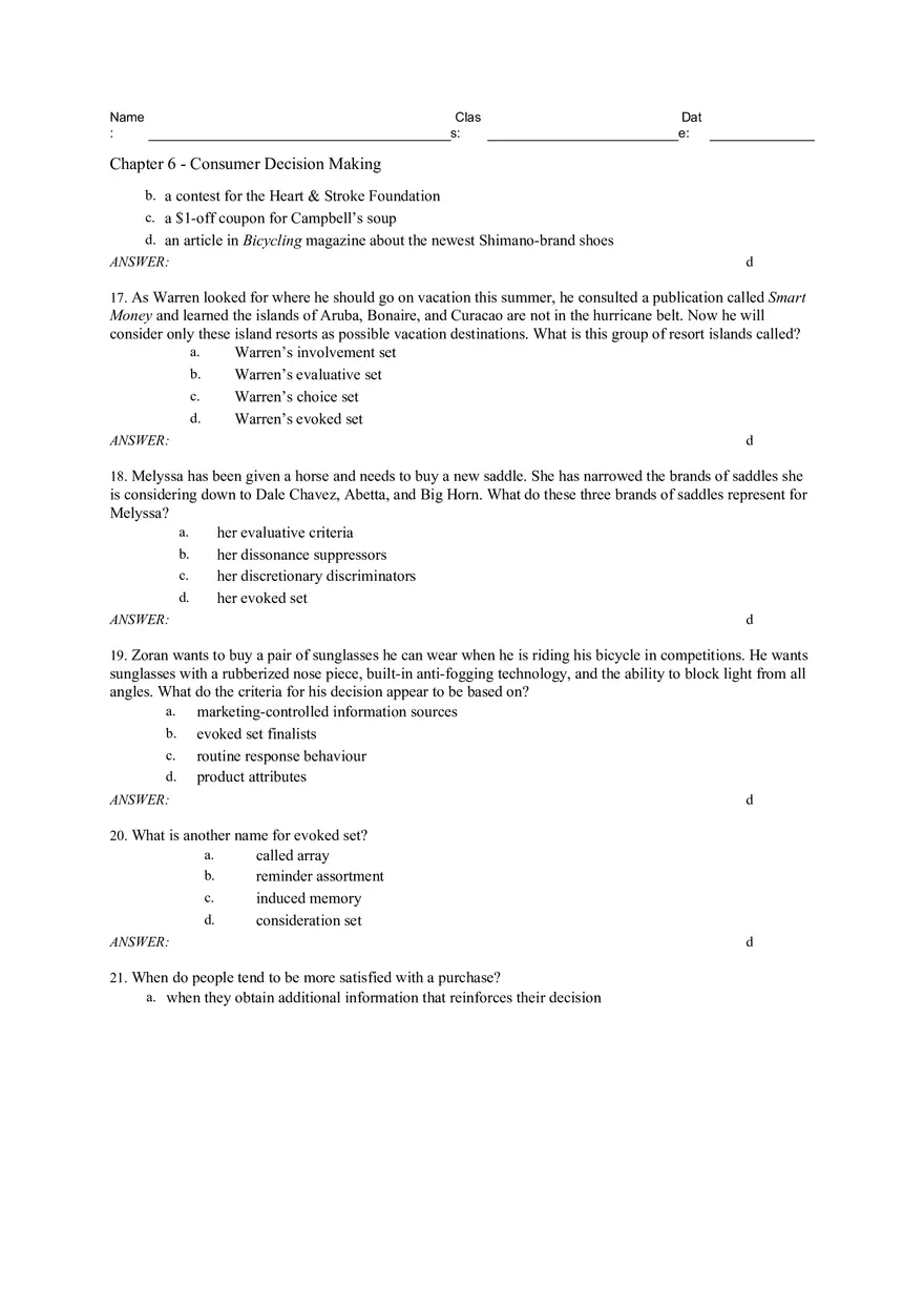 Consumer Decision Making Answers 1 - Page 4