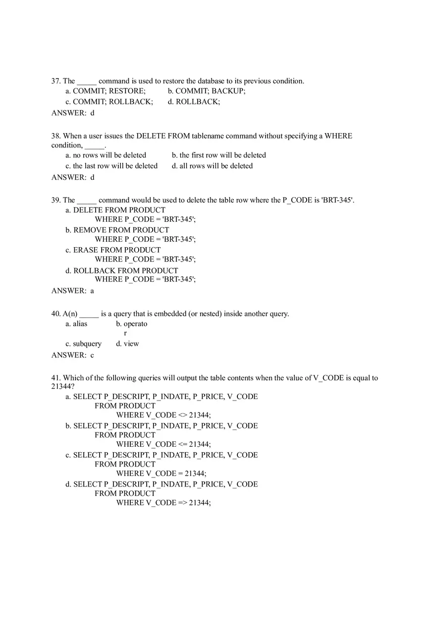 Quiz Question Bank Software Engineering Part 3 - Page 1