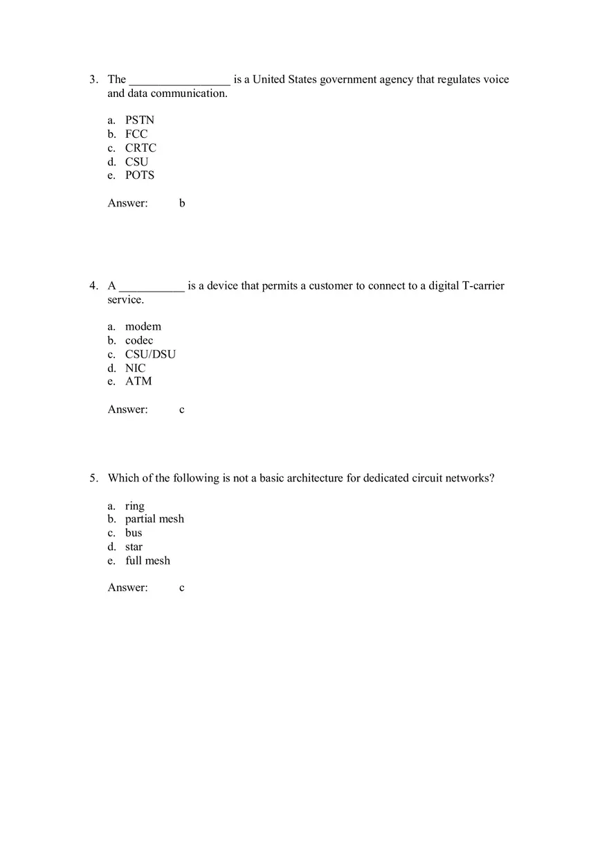 Wide Area Networks Answers Part 1 - Page 8