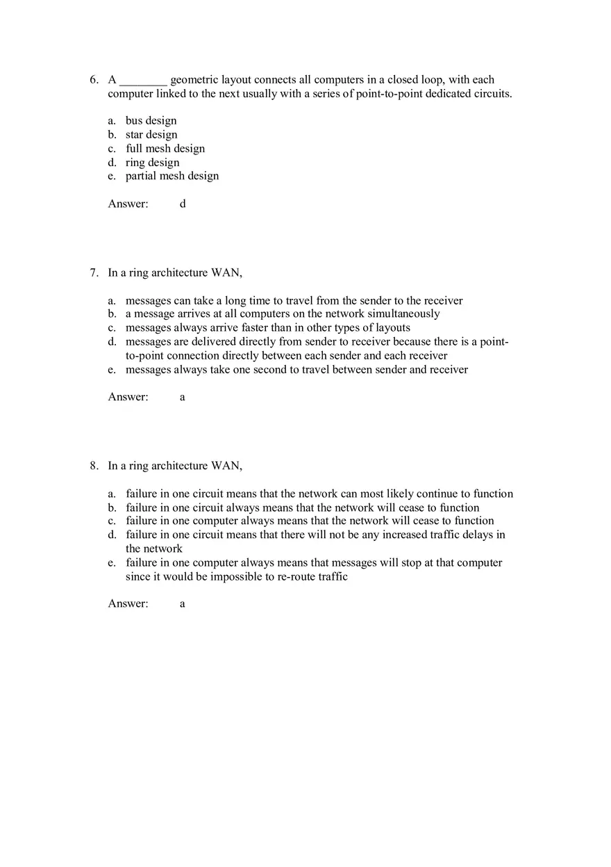Wide Area Networks Answers Part 1 - Page 9