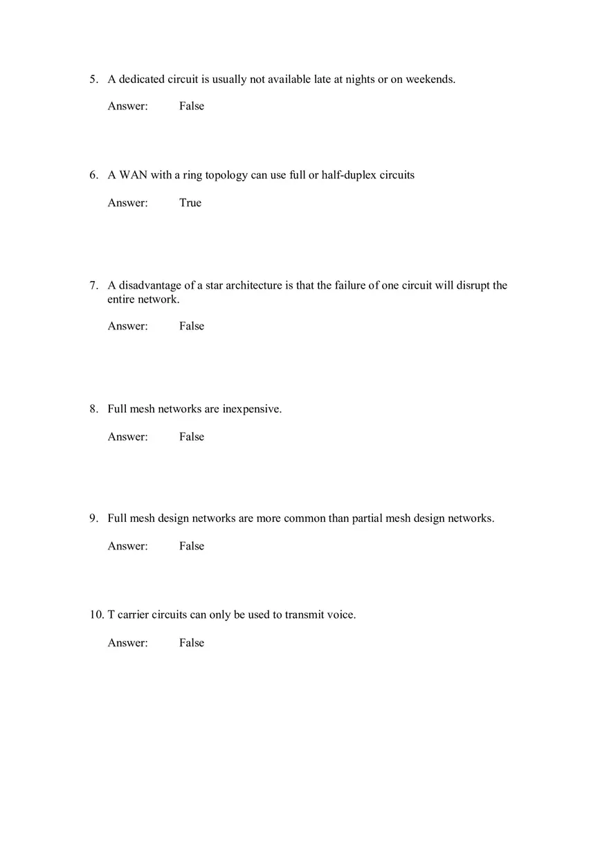 Wide Area Networks Answers Part 1 - Page 2