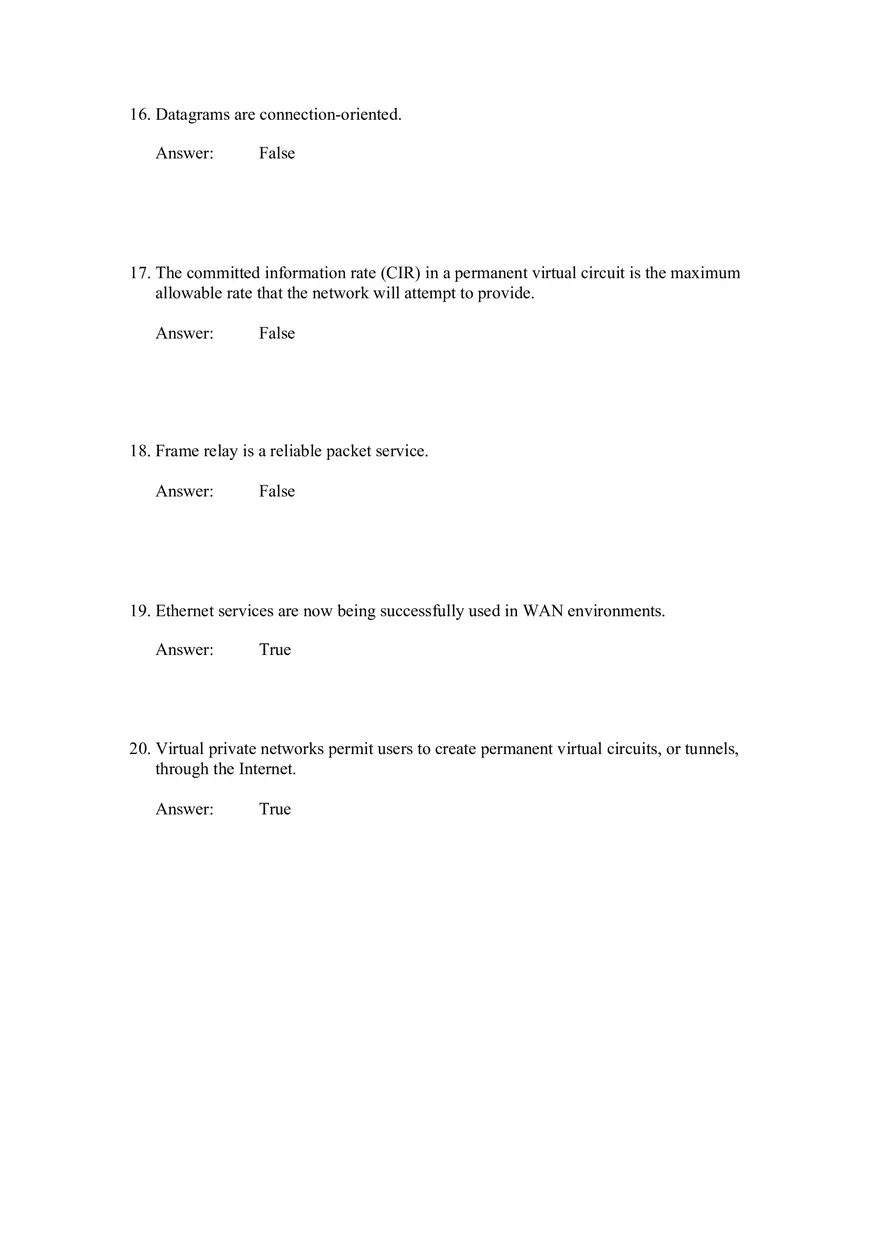Wide Area Networks Answers Part 1 - Page 4