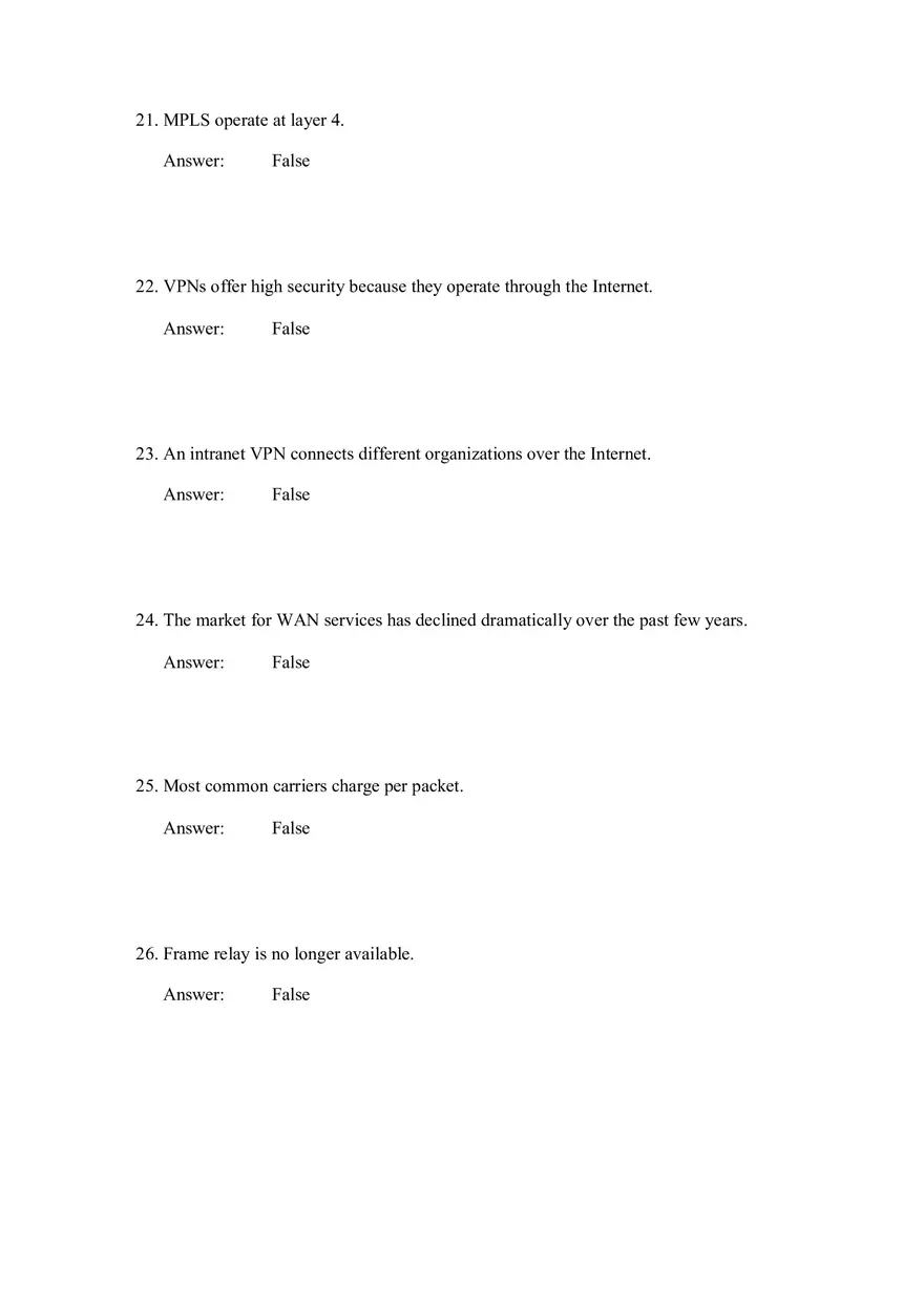 Wide Area Networks Answers Part 1 - Page 5