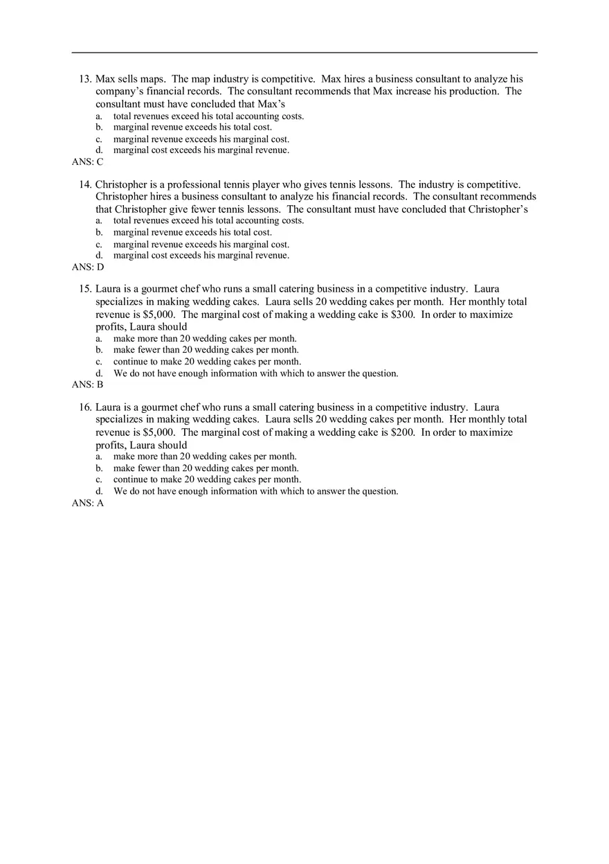 Chapter 14 Firms in Competitive Markets Answer Key Part 3 - Page 1