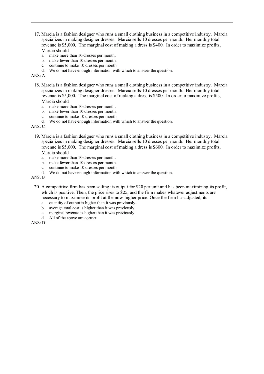 Chapter 14 Firms in Competitive Markets Answer Key Part 3 - Page 2