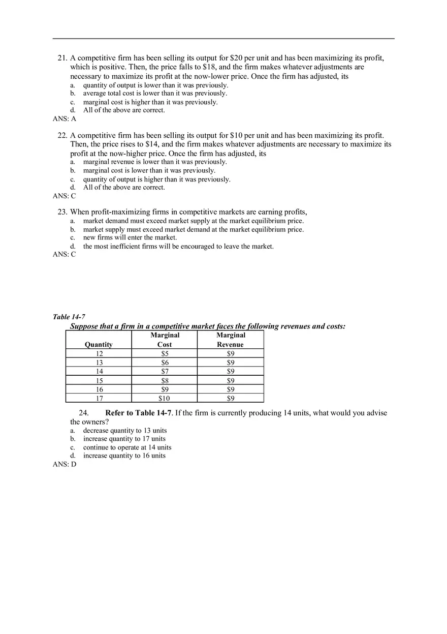 Chapter 14 Firms in Competitive Markets Answer Key Part 3 - Page 6