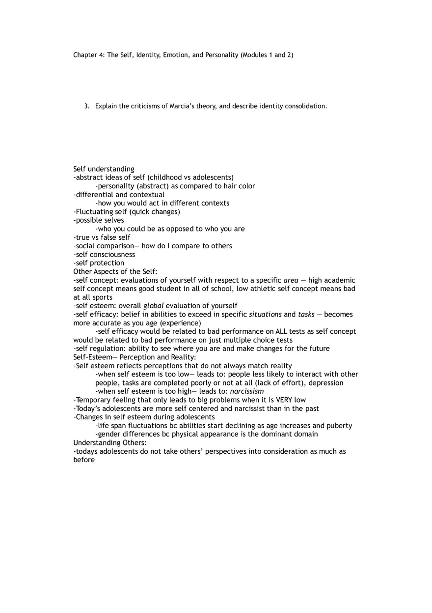 The Self, Identity, Emotion, and Personality (Modules 1 and 2) - Page 3