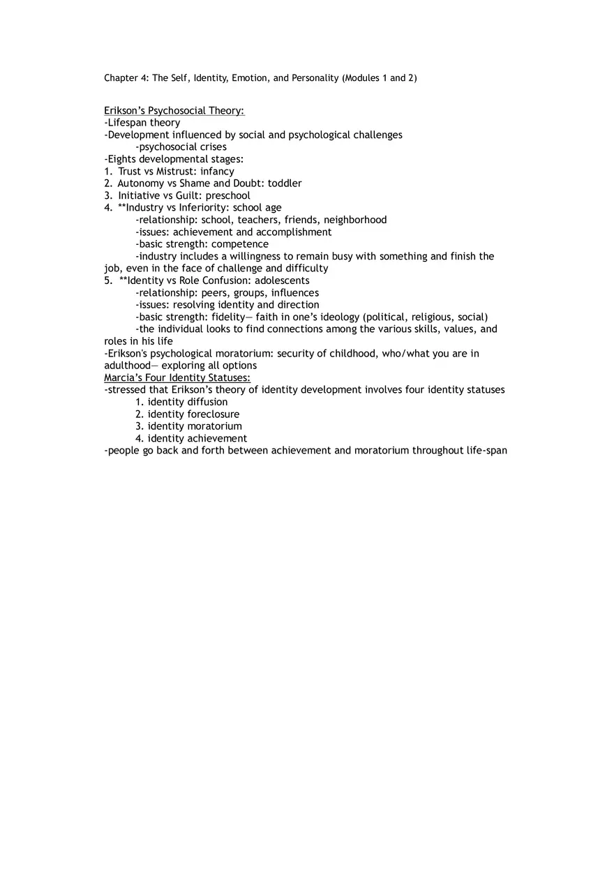 The Self, Identity, Emotion, and Personality (Modules 1 and 2) - Page 4