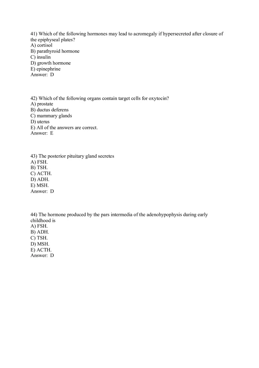 The Endocrine System Answer Key Part 2 - Page 1