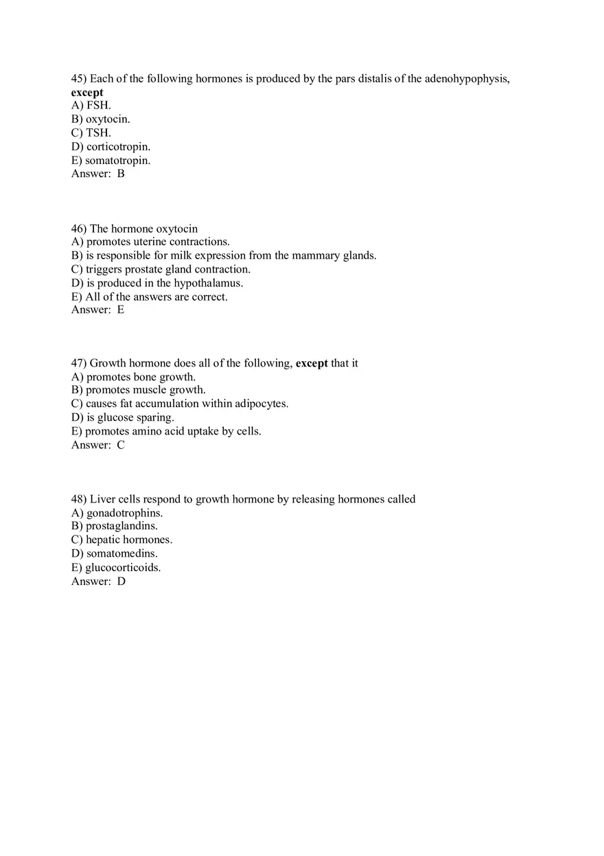 The Endocrine System Answer Key Part 2 - Page 2