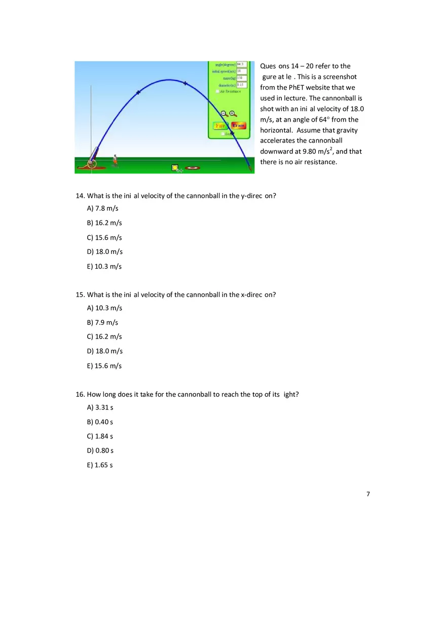 General Physics Exam 1 Practice - Page 7