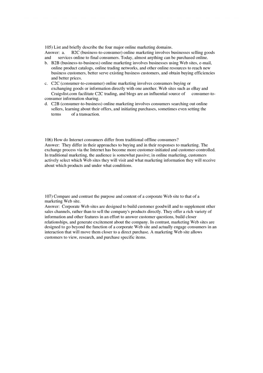 Building Direct Customer Relationships Answer Key Part 3 - Page 8