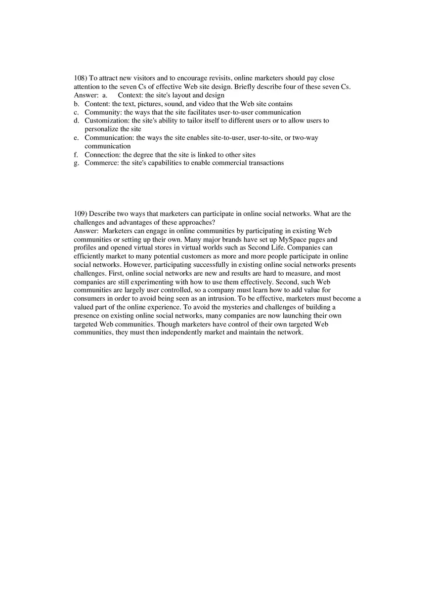 Building Direct Customer Relationships Answer Key Part 3 - Page 9