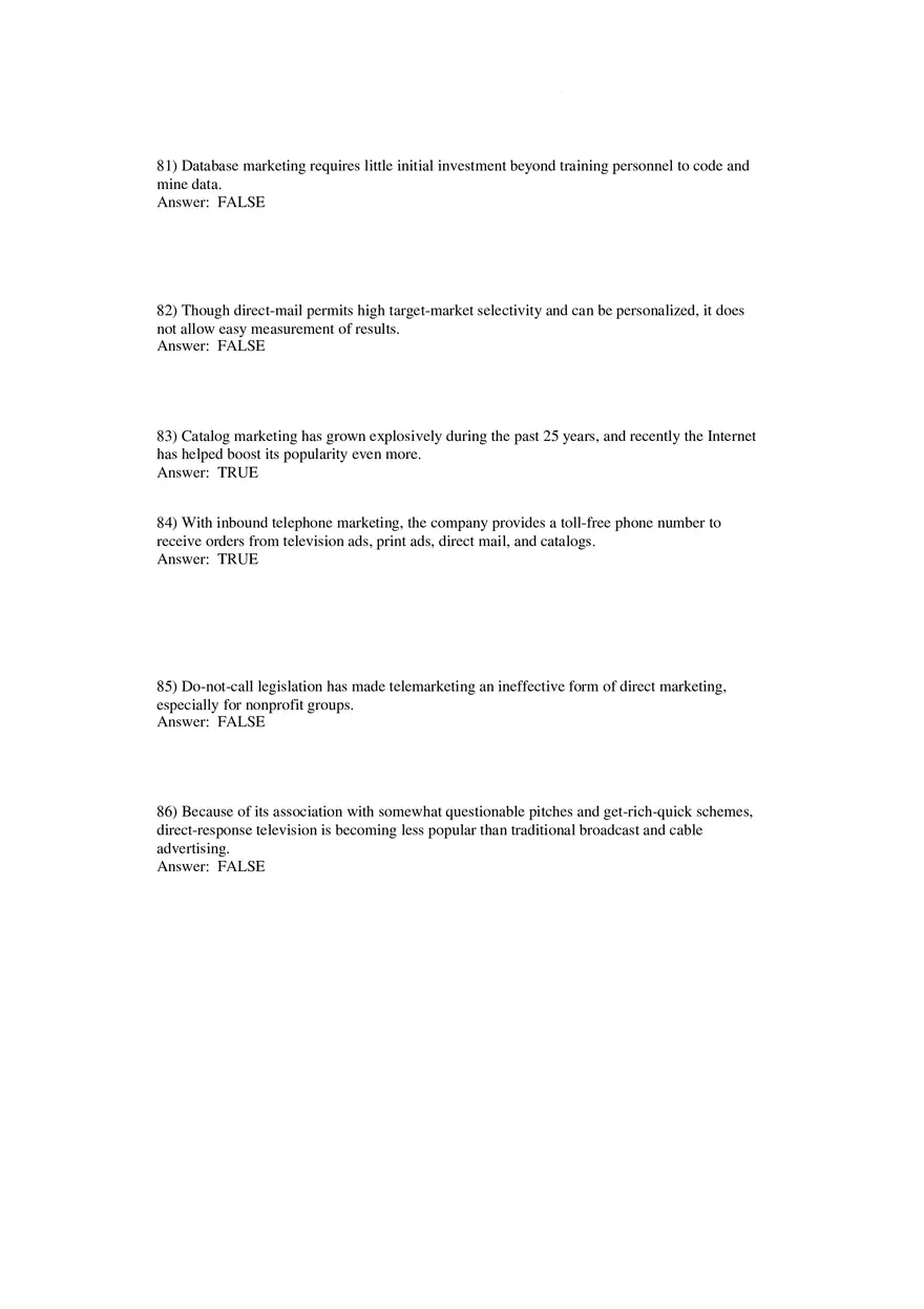 Building Direct Customer Relationships Answer Key Part 3 - Page 3