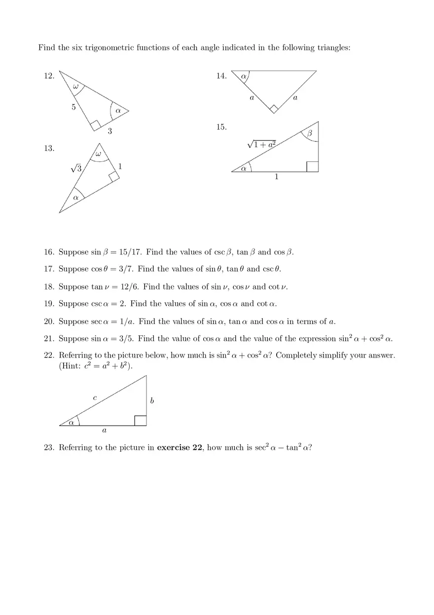 Trigonometry Practice Problems with Answers - Page 4