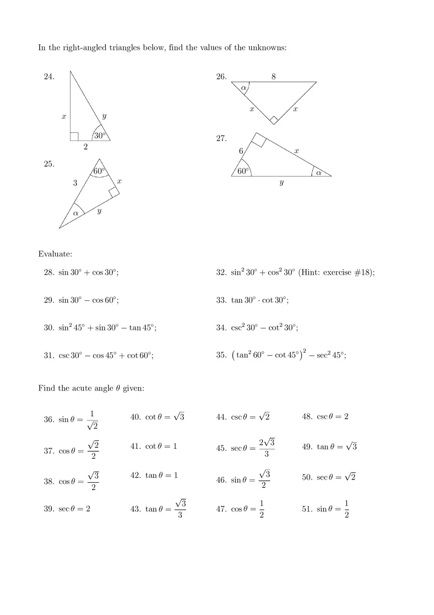 Trigonometry Practice Problems with Answers - Page 5