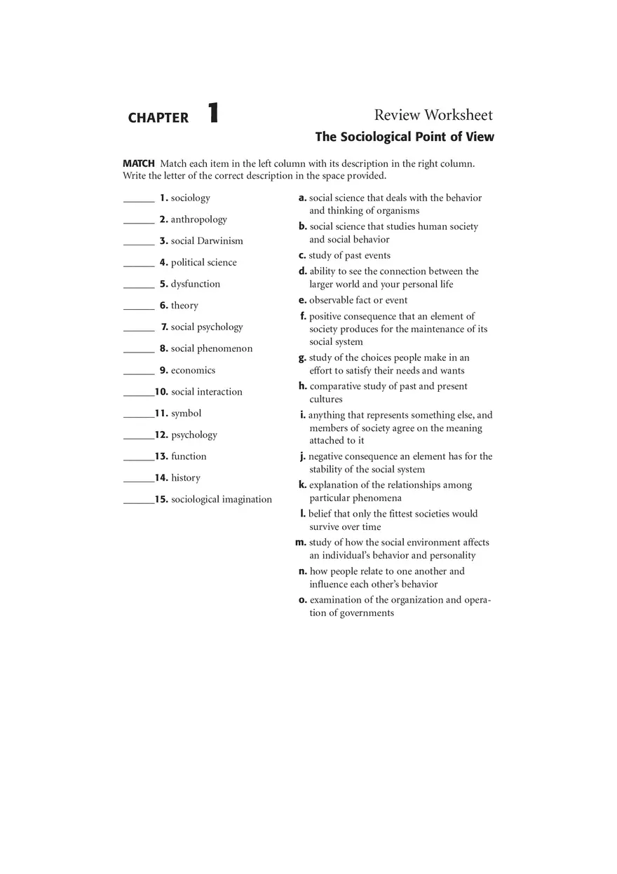The Sociological Point of View Guide - Page 1