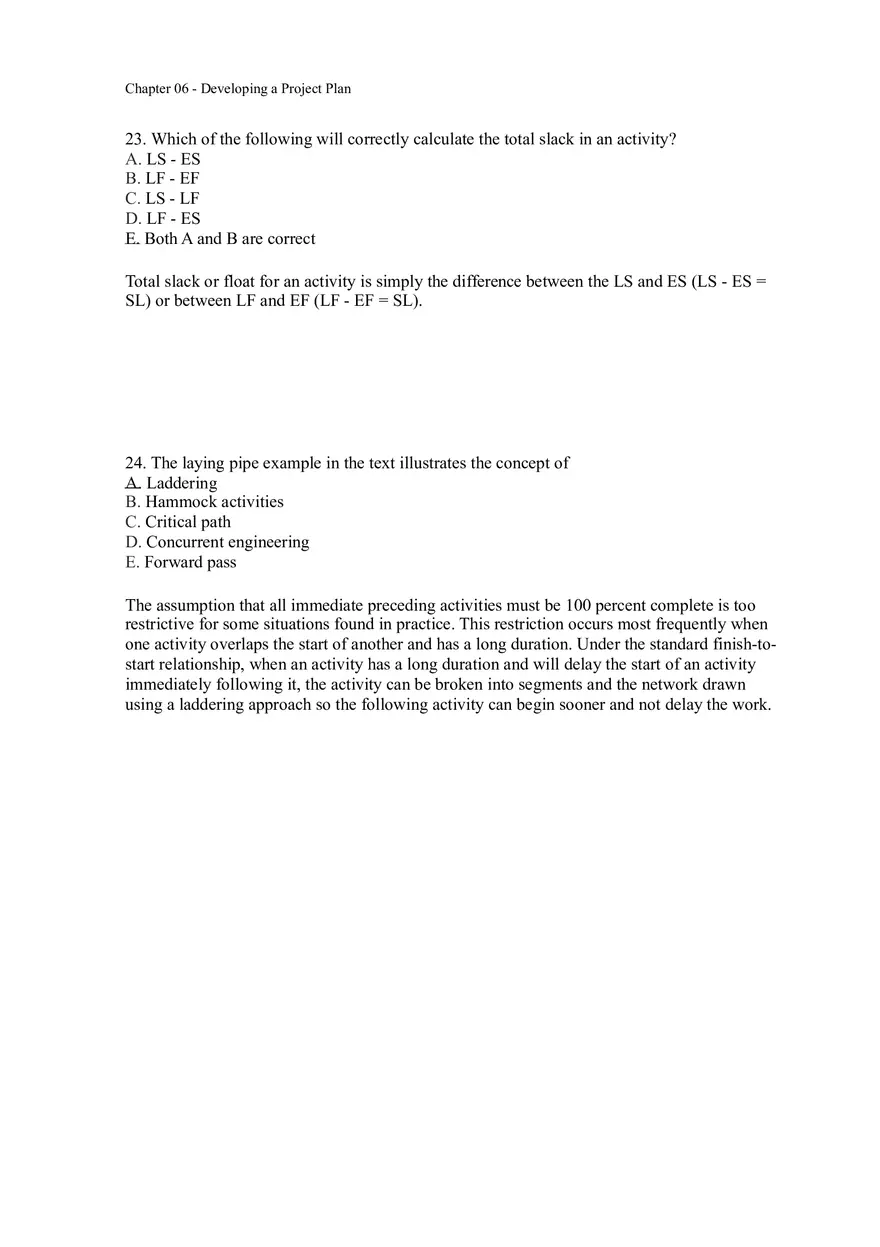 Chapter 06 - Developing a Project Plan Answer Key 2 - Page 2