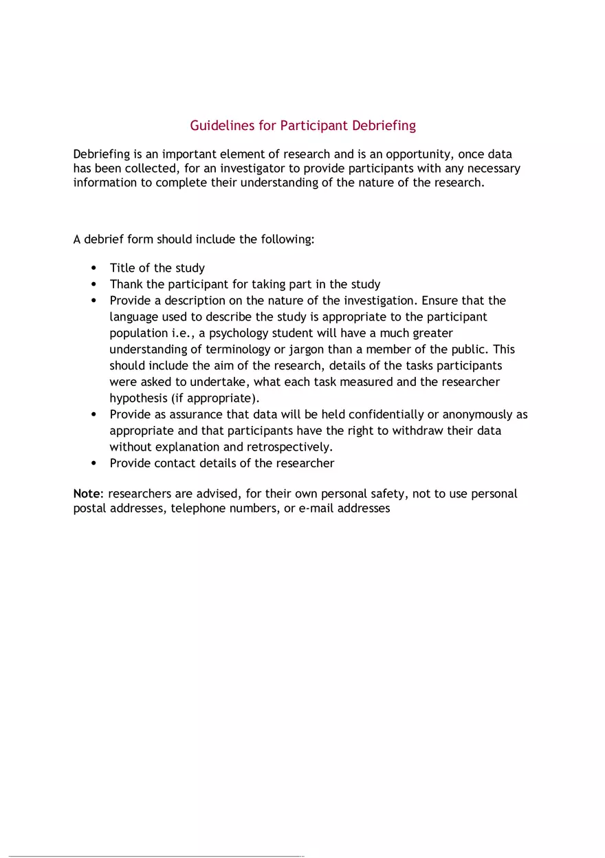 Guidelines for Participant Consent and Debriefing Forms - Page 2