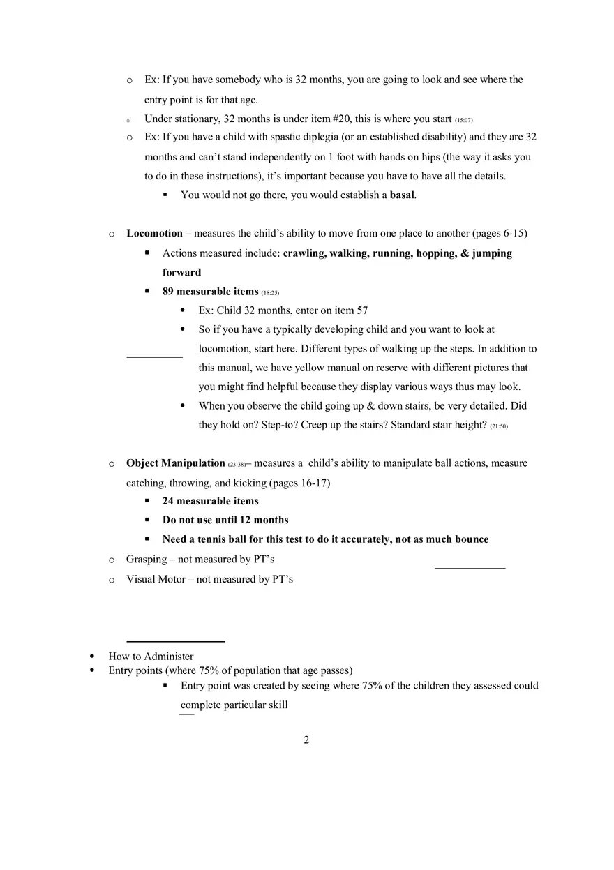 Peabody Development Motor Scale - Page 2