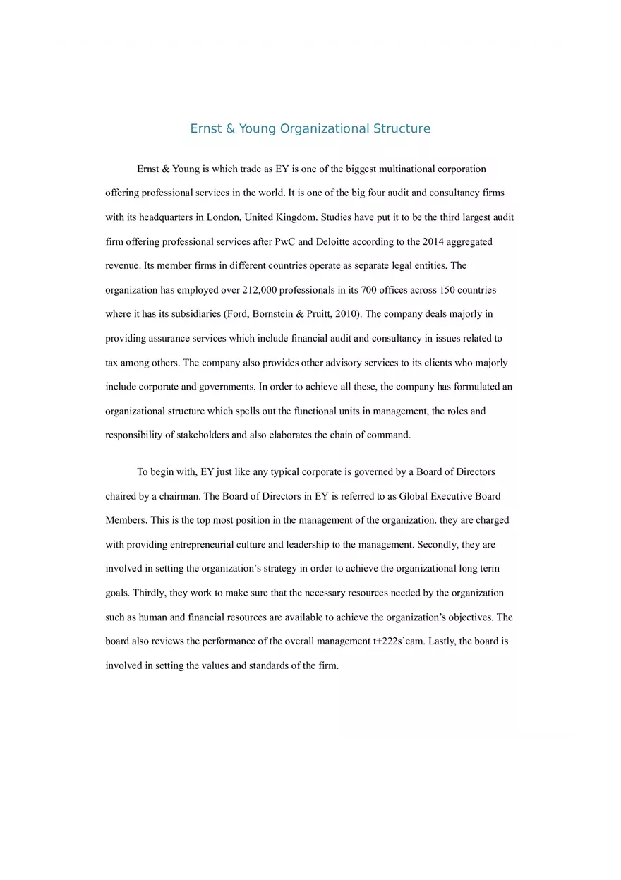 Ernst and Young Organizational Structure - Page 1