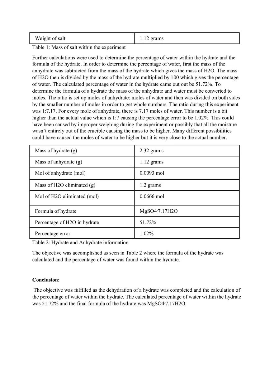 Chemical Formula of a Hydrate - Page 2