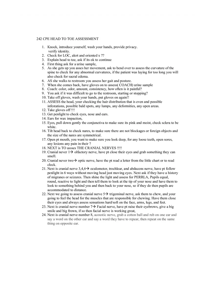 242 CPE Head To Toe Assessment - Page 1
