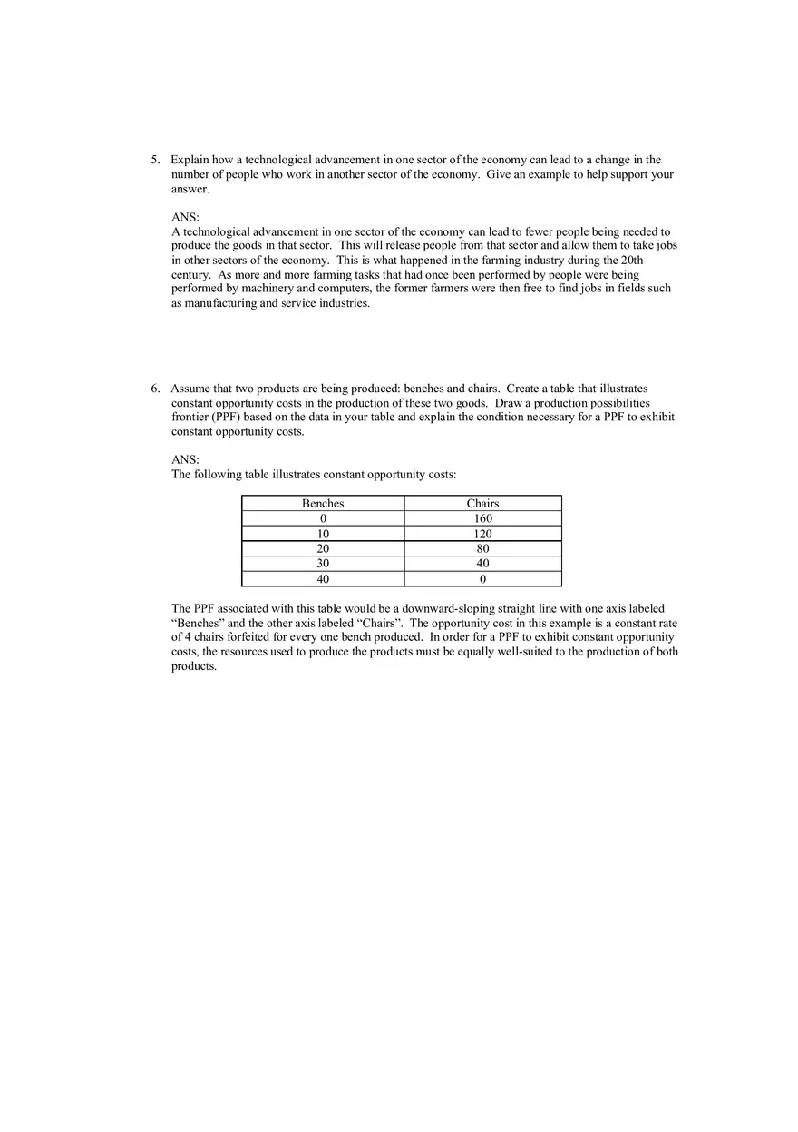 Production Possibilities Frontier Framework Answer Key 3 - Page 8