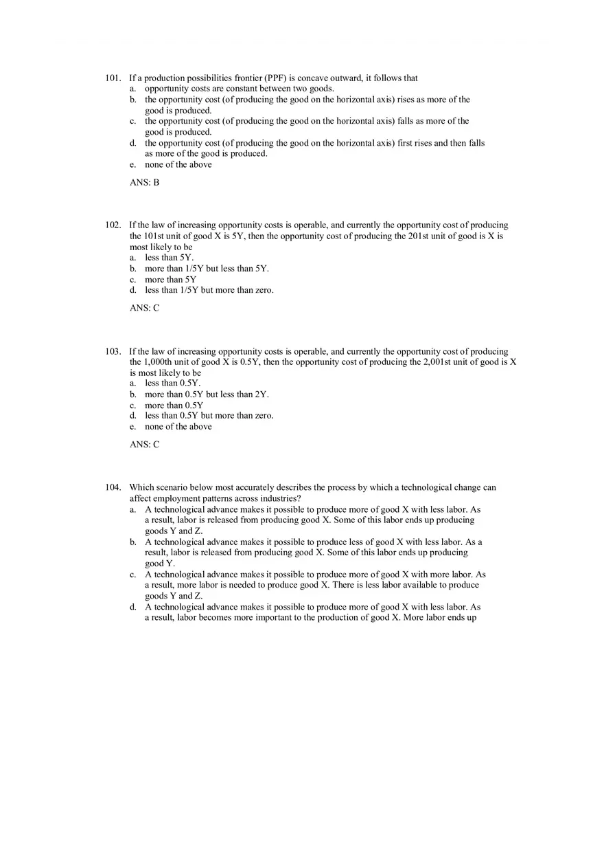 Production Possibilities Frontier Framework Answer Key 3 - Page 11