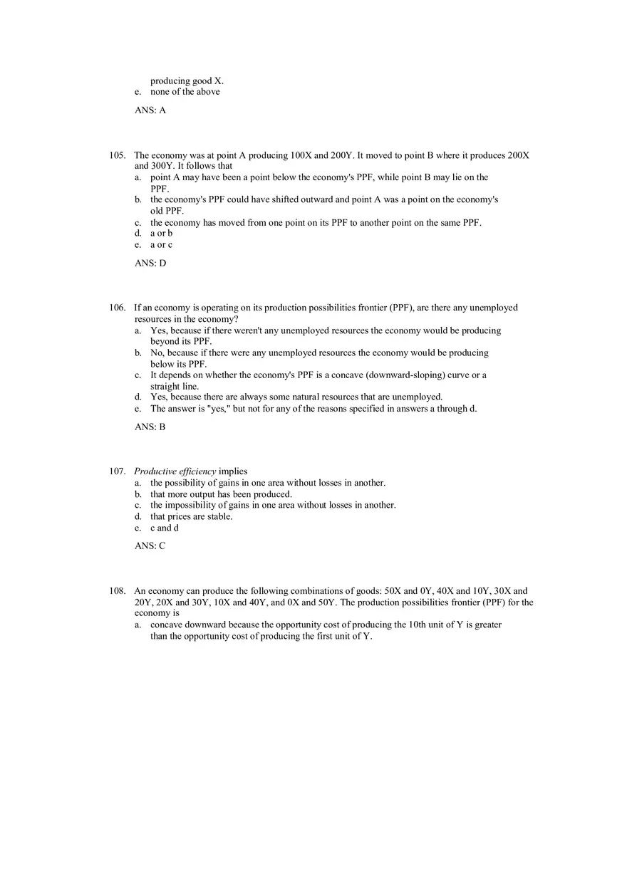 Production Possibilities Frontier Framework Answer Key 3 - Page 12