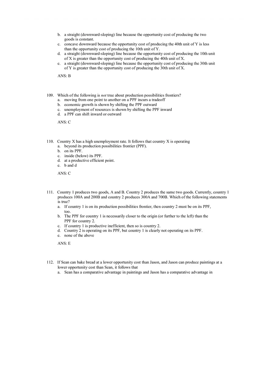 Production Possibilities Frontier Framework Answer Key 3 - Page 13