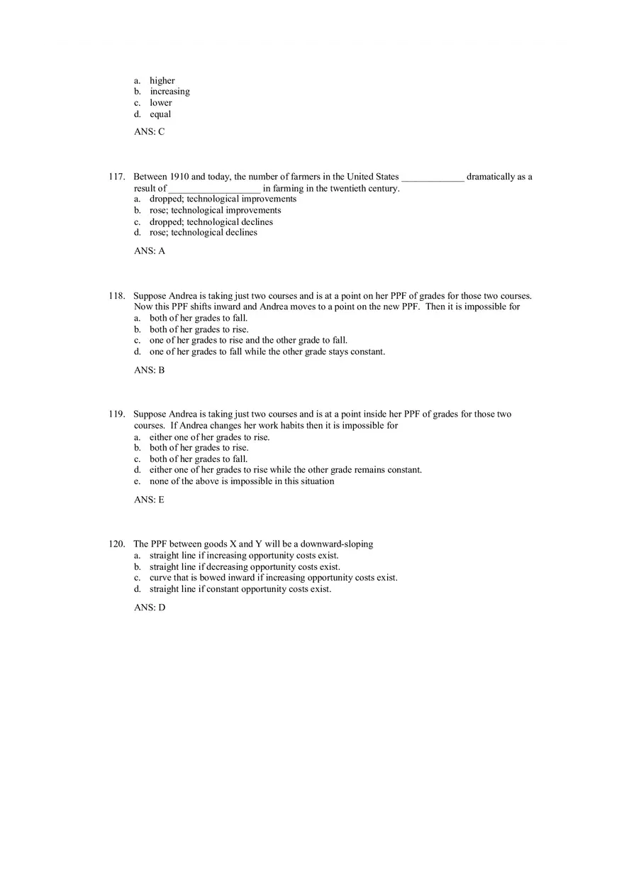 Production Possibilities Frontier Framework Answer Key 3 - Page 15