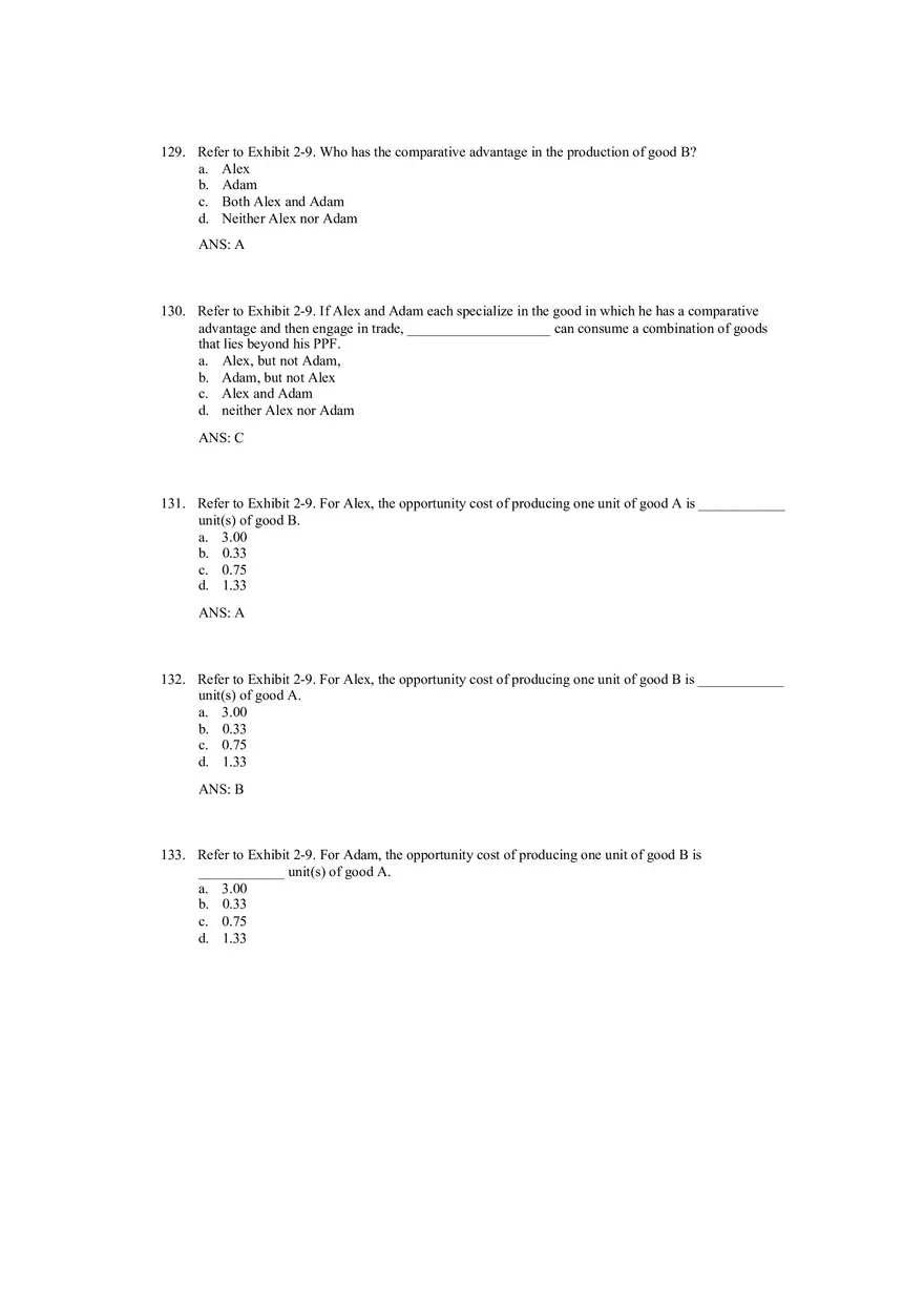 Production Possibilities Frontier Framework Answer Key 3 - Page 4