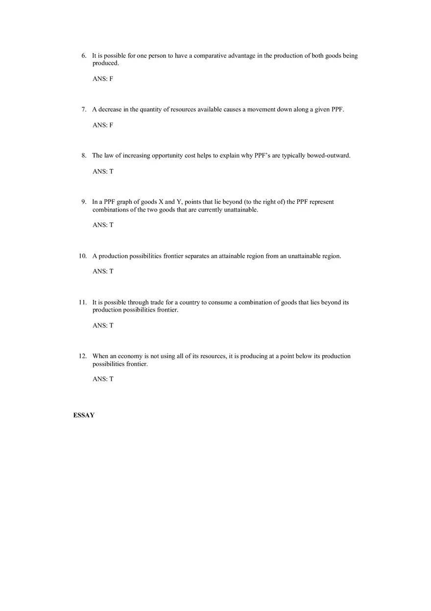 Production Possibilities Frontier Framework Answer Key 3 - Page 6