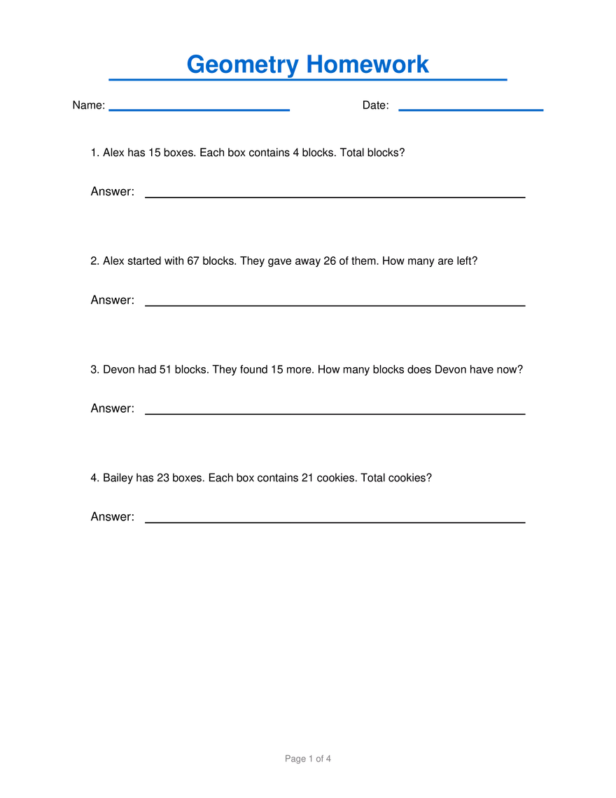 Geometry Homework #3 - Page 1