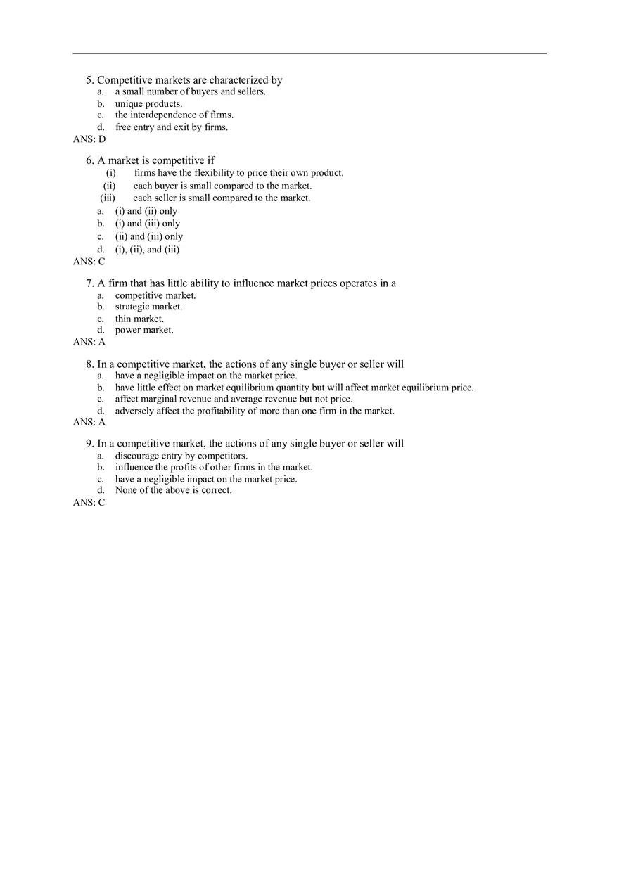Chapter 14 Firms in Competitive Markets Answer Key Part 1 - Page 3