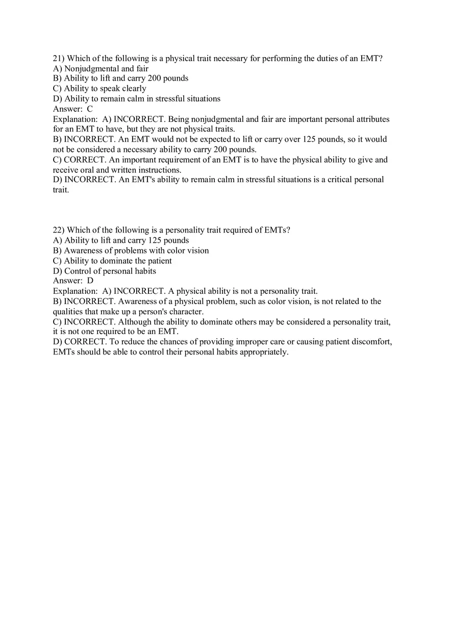Introduction to Emergency Medical Care Part 2 - Page 1