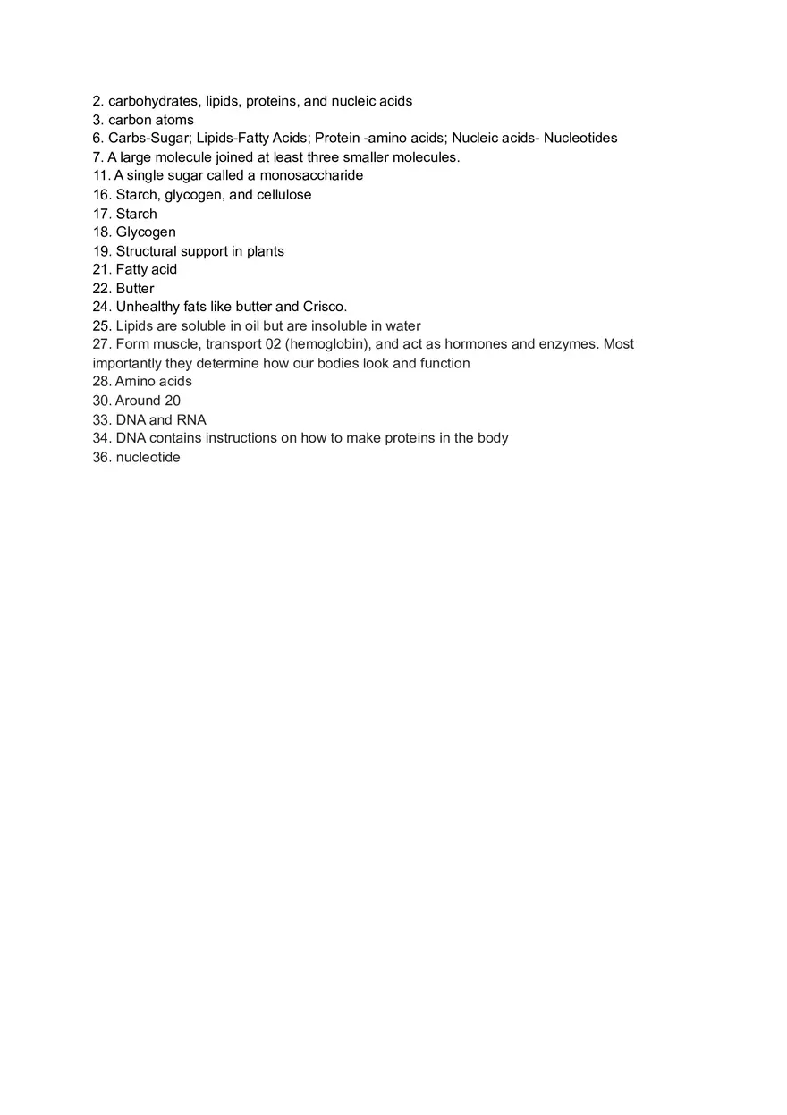 Macromolecules Worksheet - Page 1