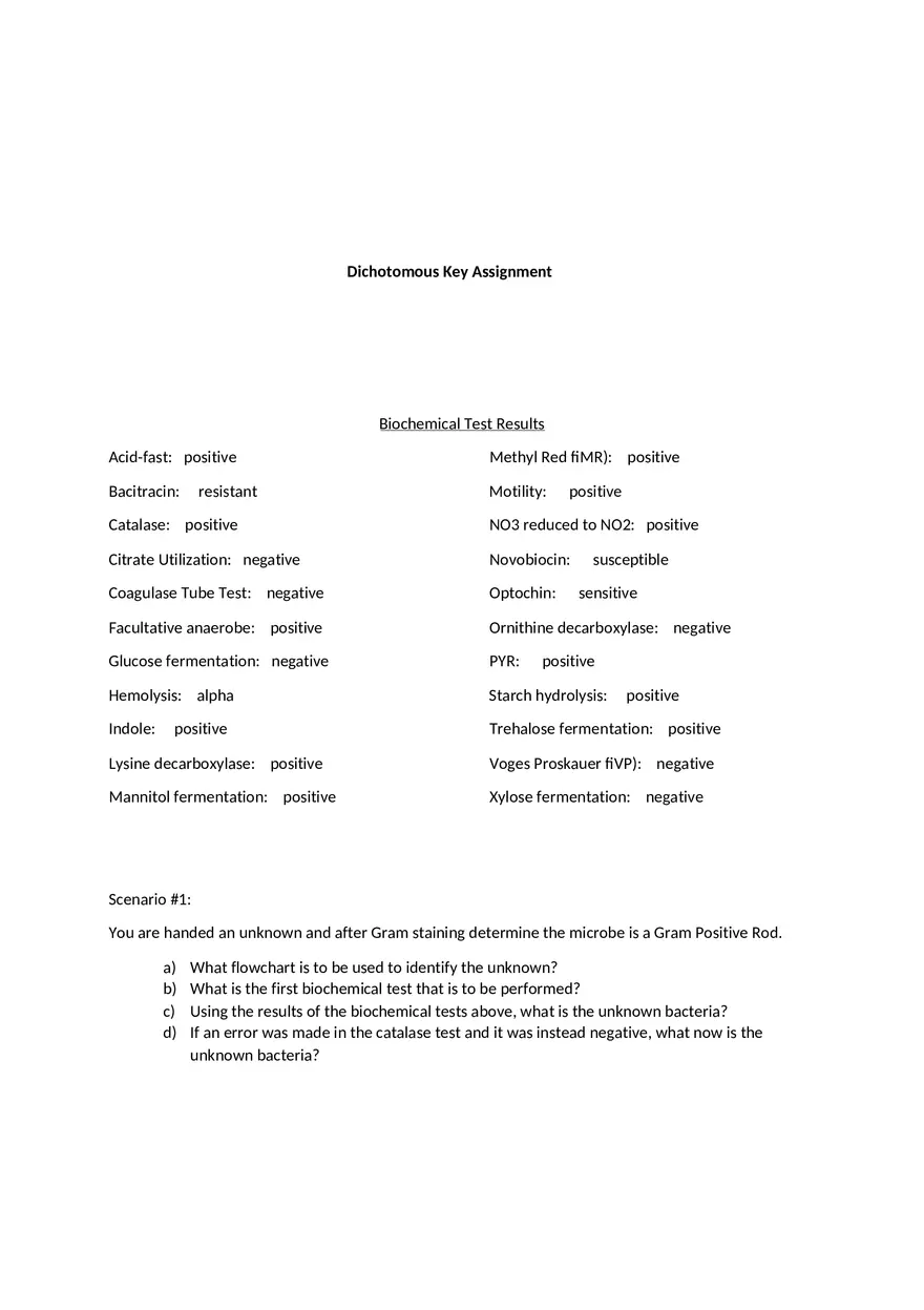 Dichotomous Key Homework - Page 1