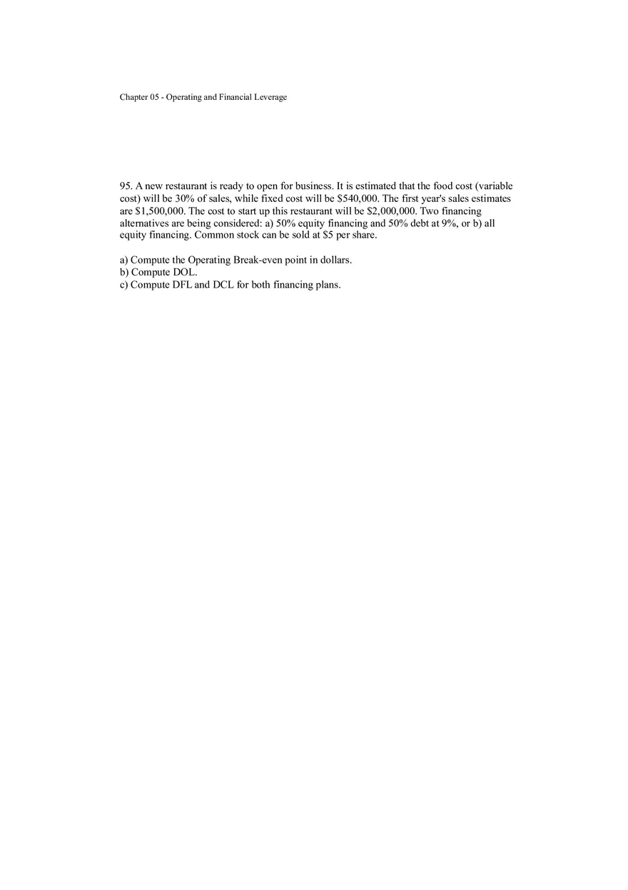 Operating and Financial Leverage Assignment Part 6 - Page 7